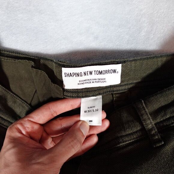Shaping New Tomorrow Slim Fit Chino Pants Mens 32x32 (Fits 31x30) Green - Picture 3 of 9
